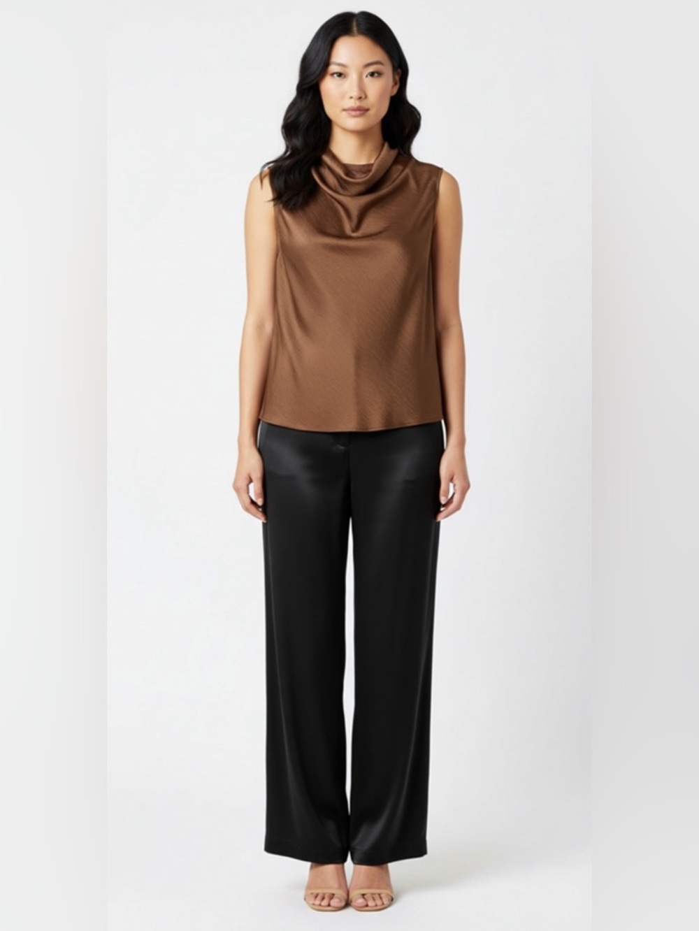 Loft Satin Cowl Neck Sleeveless Shell Top